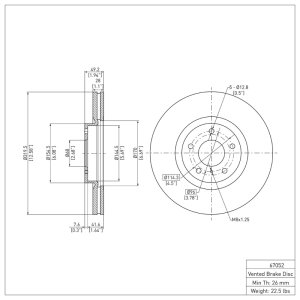Infiniti G37 Brake Rotor (1) - Front - R1 Concepts - Plain - `03-`23